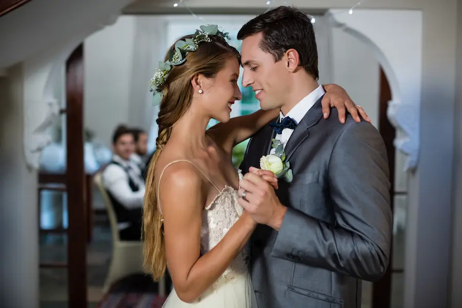 Wedding couple dancing
