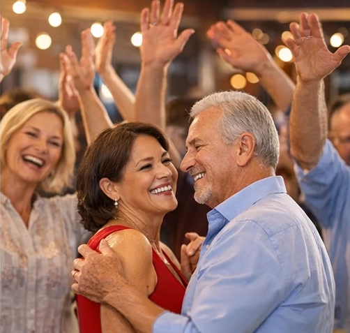 Social dance party in The Woodlands, TX for adults meeting new friends
