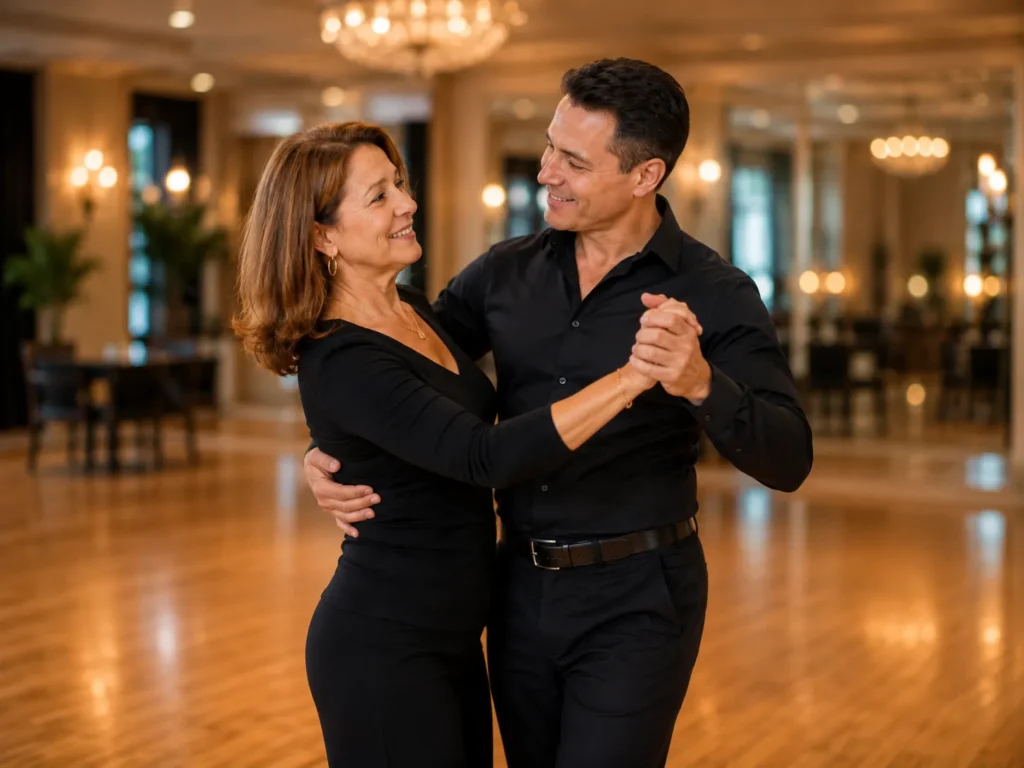 Adult beginner learning to feel comfortable dancing in The Woodlands TX