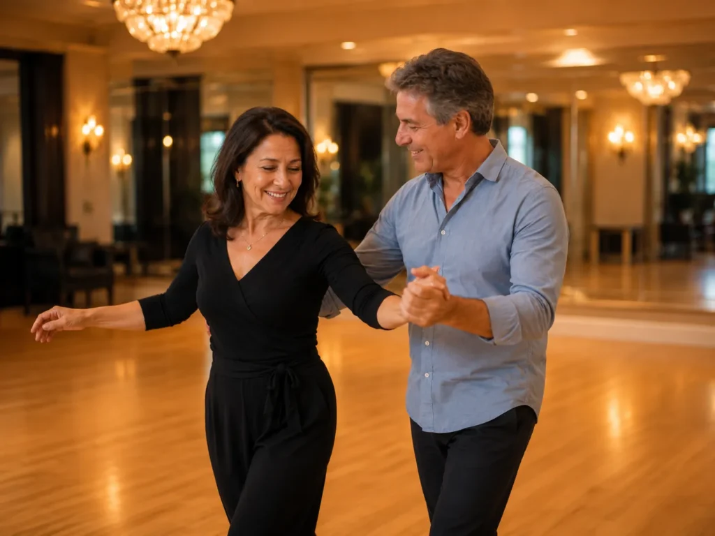 Beginner adults learning to dance at Arthur Murray Dance Studio The Woodlands TX