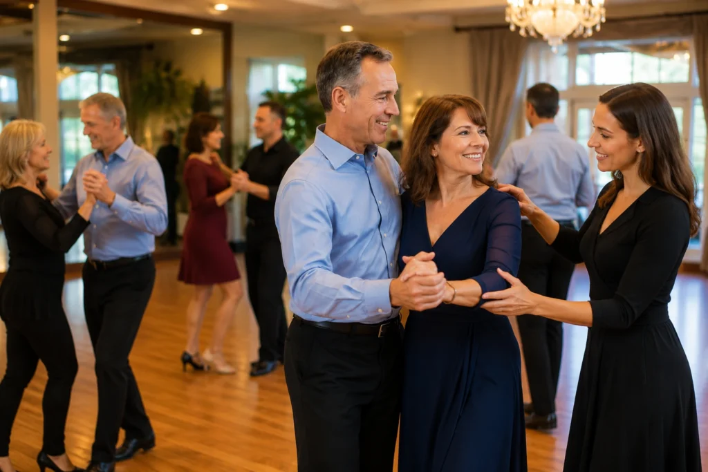 First dance lesson for beginners at Arthur Murray Dance Studio in The Woodlands TX.