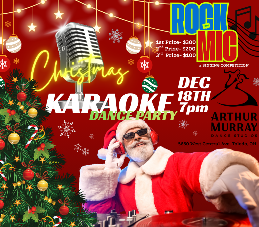 Red and White Illustration Christmas Karaoke Night Instagram Post (1)