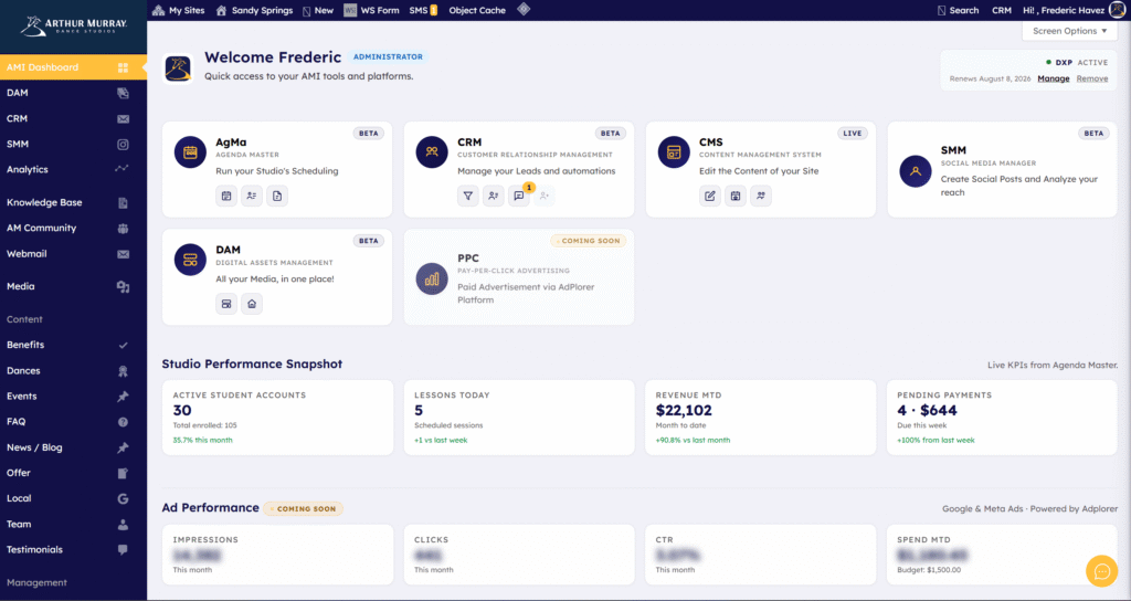 DXP Dashboard