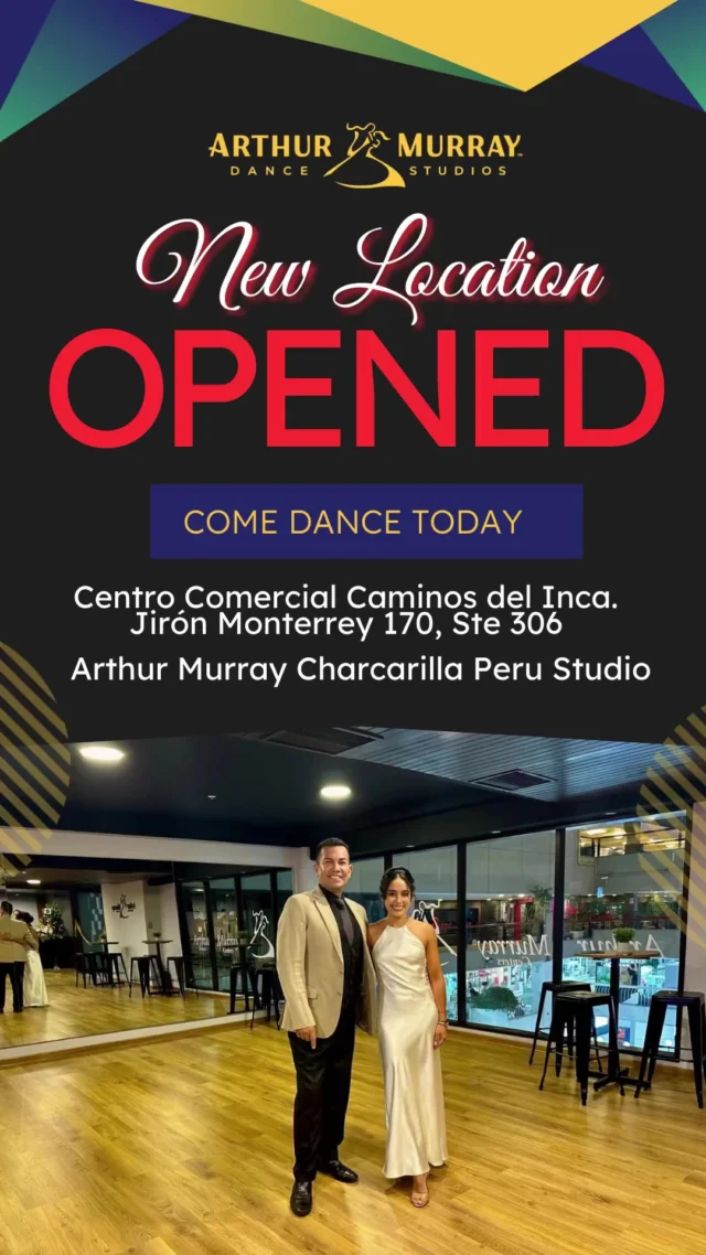 Arthur Murray Chacarilla is excited to welcome dancers into its beautiful new location. Alfredo and Alita look forward to continuing to share the joy of dance with the Chacarilla community and helping students build confidence, friendships, and unforgettable memories on the dance floor. Congratulations, We wish the entire team great success in this exciting new chapter!Arthur Murray Chacarilla se complace en dar la bienvenida a los bailarines a su hermosa nueva sede. Alfredo y Alita esperan seguir compartiendo la alegría de la danza con la comunidad de Chacarilla y ayudar a los estudiantes a desarrollar confianza, amistades y recuerdos inolvidables en la pista de baile. ¡Felicitaciones! ¡Le deseamos a todo el equipo mucho éxito en esta emocionante nueva etapa!#ArthurMurray #ArthurMurrayLifestyle #DanceStudio #ChacarillaPeru