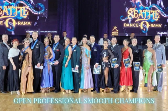 Congratulations to our 2026 Arthur Murray Open Professional Smooth Champions 🏆1st — Misha Ostryakov & Gioia Reni (Clearwater/St. Petersburg)
2nd — Julian Ferguson & Bennett Stevens (Grapevine)
3rd — Peter Hahn & Jude Coraldi (Solana Beach)
4th — Christian Lightner & Kia Kenney (Cambridge)
5th — Edwin Cabrera & Stefanie Scales (Thousand Oaks/Woodland Hills)
6th — Alex Doan & Nuriya Kudaibergenova (Redwood City)
7th — Oleksandr Kravchenko & Haylin Gooley (Calgary)#SeattleDOR2026 #ArthurMurray #ArthurMurrayLifestyle #BallroomDancing #BallroomCompetition
