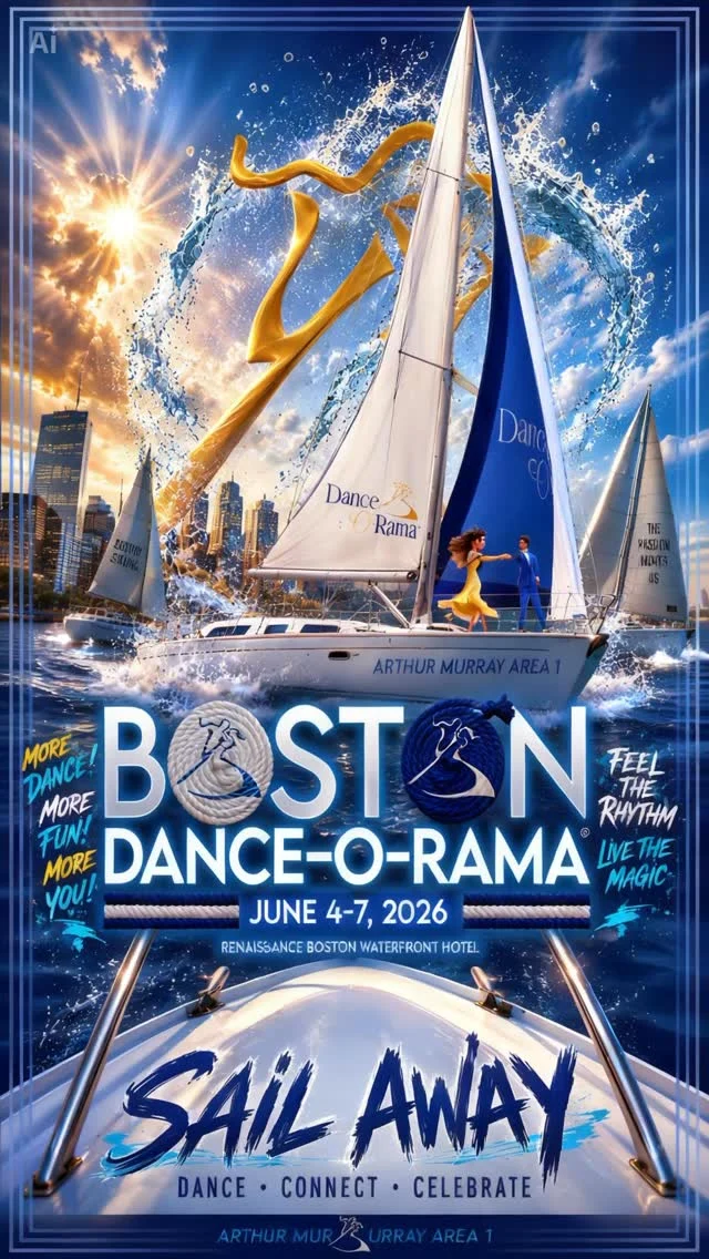 All dancers on deck! ⚓The countdown is on for Boston Dance-O-Rama 2026. Pack your dance shoes, gather your crew, and get ready to Sail Away!🌊#ArthurMurrayLifestyle #ArthurMurray #BostonDOR2026