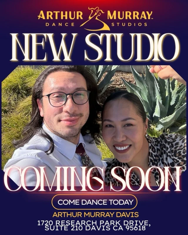 Something exciting is on the way… 👀
Arthur Murray Davis, California is coming soon. We can’t wait to welcome you to the dance floor. Stay tuned.#ArthurMurray #ArthurMurrayLifestyle  #ComingSoon #NewStudio