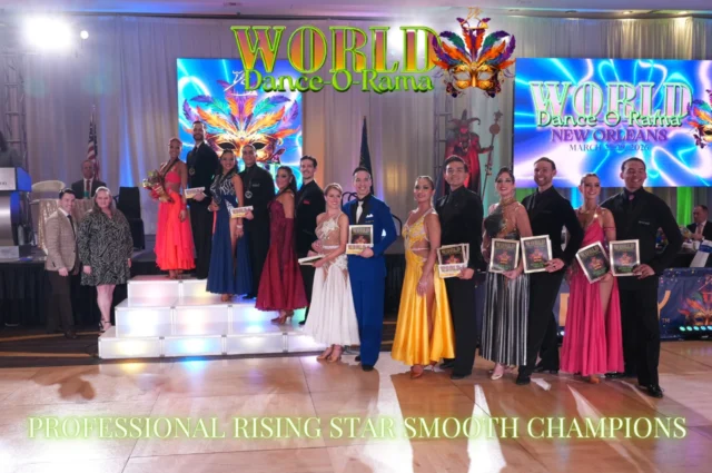 Congratulations to our WDOR 2026 Professional Rising Star Smooth Champions🏆1st-Chris Debiak/Alessandra Debiak
2nd-Juan Pablo Gutierrez/Marlana Alarcon Ruiz
3rd-Daniel Hernandez/Kyara Gonzalez
4th-Aaron-Christopher Loando/Heidi Christensen
5th-Joey Howard/Senaida Sanchez
6th-Matt Bryant/Alison Krauss
7th-Cole Ornelas/Annika Johnson#WorldDOR #ArthurMurray #ArthurMurrayLifestyle #BallroomDancing #BallroomCompetition