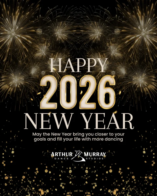 ✨ Happy New Year! ✨
Wishing you a year filled with joy, confidence, and plenty of reasons to dance 💃🕺 Thank you for being part of the Arthur Murray family — we can’t wait to dance into the new year with you!#HappyNewYear #ArthurMurray ##DanceIntoTheNewYear #NewYearVibes CheersTo2026 🥂✨