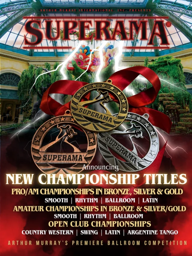 We’re excited to announce NEW Championship Titles for Pro/Am and Amateur couples at this year’s Superama! 🏆✨Don’t forget to sign up! Talk to your teachers and franchise owners for more details.We can’t wait to see you on the floor! 💃🕺#Superama #ArthurMurray #ArthurMurrayLifestyle #DanceWithUs