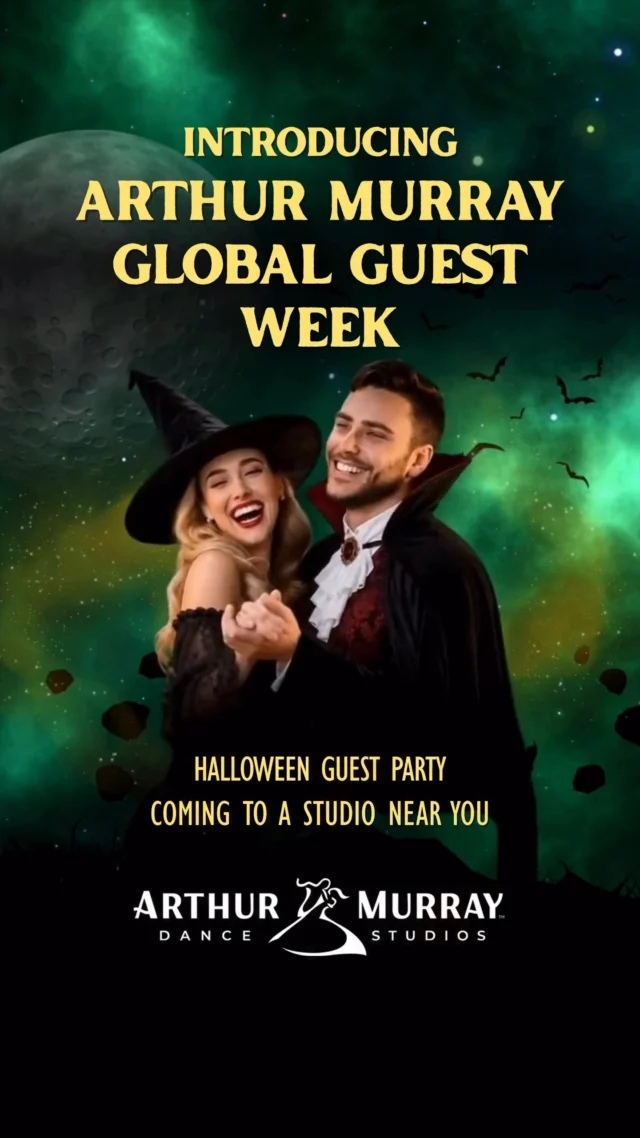 It's about to get spooky! Introducing Arthur Murray's 1st Global Guest Week🎃👻 Invite a friend to your local studio's Halloween Party and join in on all the dancing fun.Don't know a current student? Contact your local studio to find out how you can drop in arthurmurray.com/locations